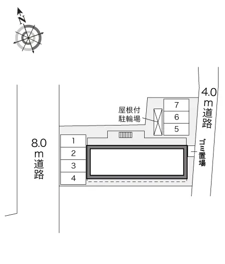 ★手数料０円★大牟田市大正町１丁目　月極駐車場（LP）